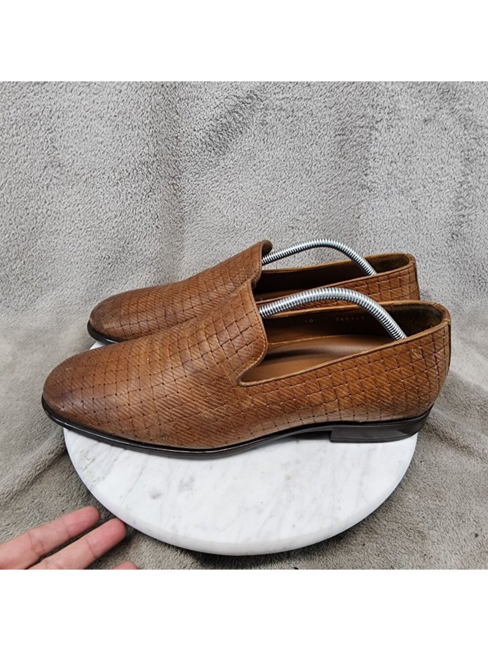 Aquatalia Shoes Mens Size 10 Brown Leather Loafer *Read*